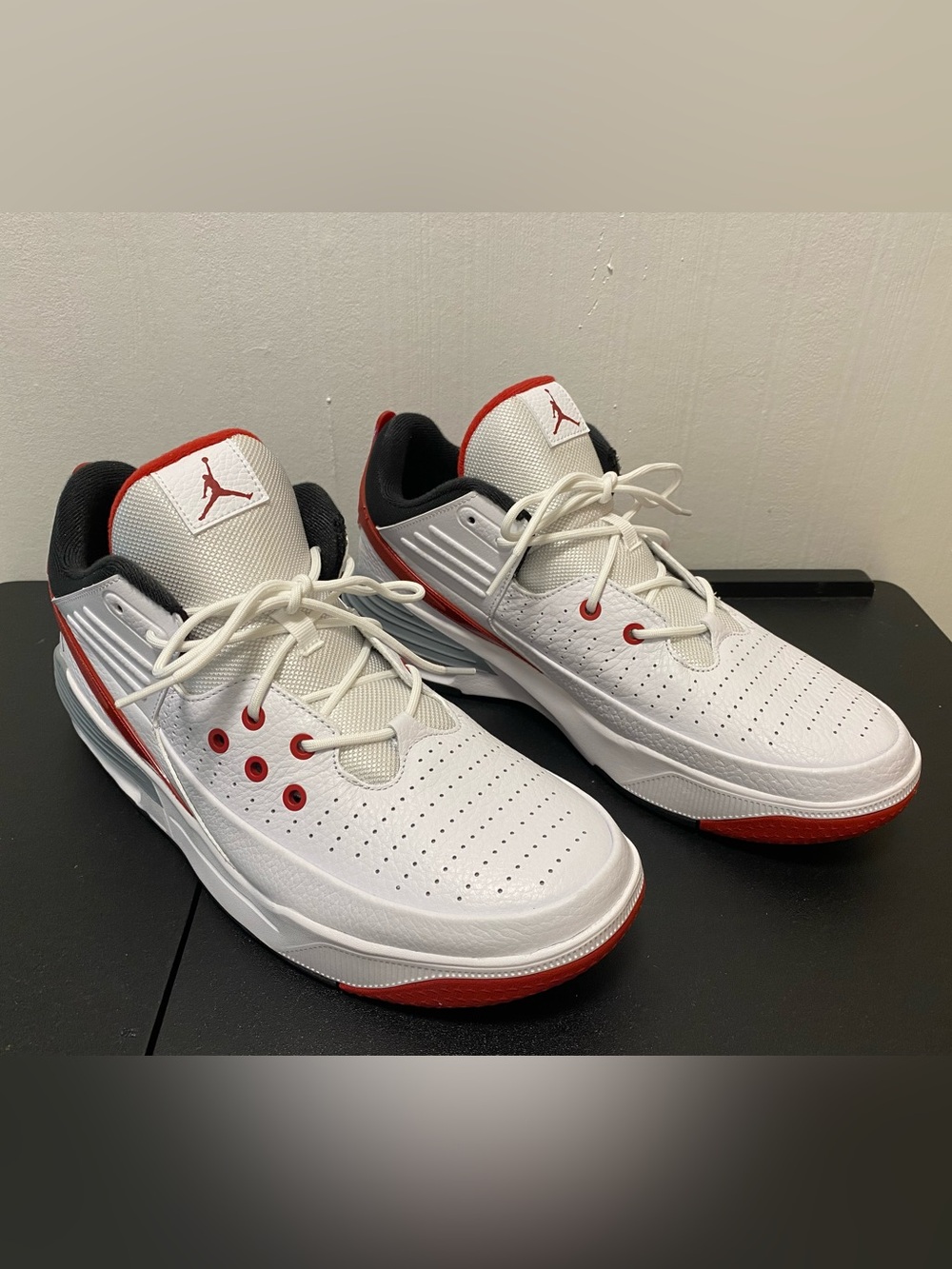 Nike White and Red Athletic Basketball Sneakers